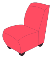 Red armless chair