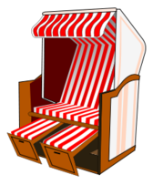 Red beach chair