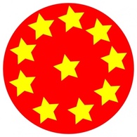 Red Circle With Stars clip art