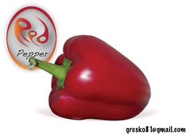 Red Pepper in realistic look and a dummy logo just to have more live in ...