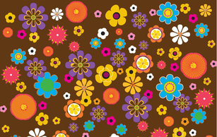Retro flowers pattern