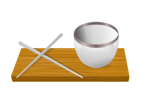 Rice bowl with chopsticks
