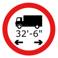 Roadsign Lorry length