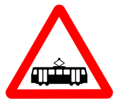 Roadsign tram