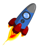 Rocket blue and red
