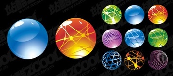 Round crystal ball icon vector material