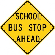 School Bus Stop Ahead Sign clip art