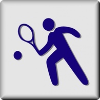 Set Icon Symbol Hotel Tennis