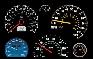 Set of speedometer and counter