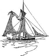 Ship With Torn Sail clip art
