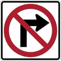 Sign Black Right Arrow Signs Traffic Turn No