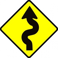 Sign Symbol Road Street Winding Caution Windy