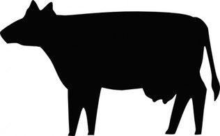 Silhouette Farm Cow Milk Beef Animal