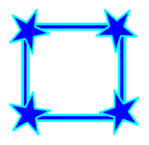 Simple Bright Blue Star Cornered Frame