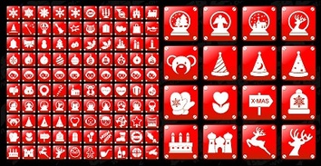 Simple red Christmas icon vector material