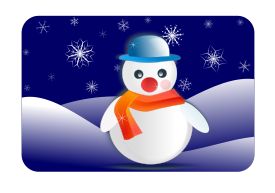 Snowman Glossy In Winter Scenery