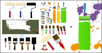 So paint paint paint brushes Vector material