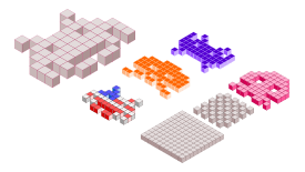 Space Invaders 3D blocks