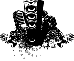 Speakers Mic And Flowers Free Vector