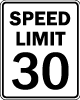 Speed Limit 30 Traffic Vector Sign