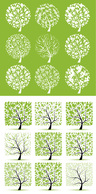 Spring trees vector set