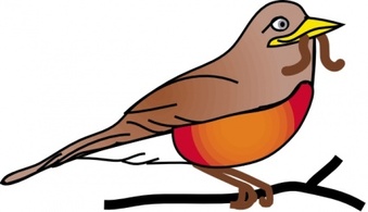 State Michigan Cartoon Symbols Bird American Animal Robin Amercan