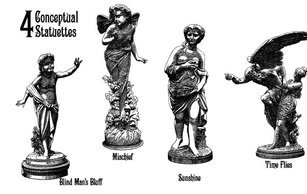 Statuette Vectors Portraying 4 Concepts
