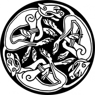 Tattoo Celtic Round Dogs clip art