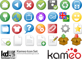 The entire icon set from Kameo CMS software