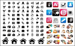 Three sets of icon vector material