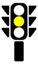 Traffic semaphore yellow light