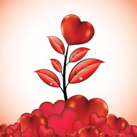 Valentine Days â€“ Leafs with Heart Vector