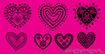 Valentine hearts ornament free vector