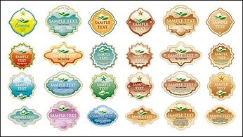 Variety of crystal material style label vect