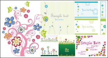 Variety of lovely material vector style flower patterns