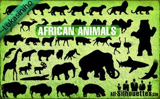 Vector African Animals Silhouettes