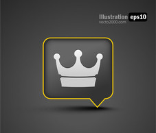 Vector Crown icon isolated black background