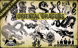 Vector Oriental Dragons