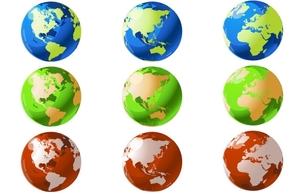 Vector World Globes