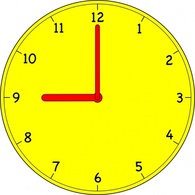 Wall Yellow Time Clock Analog
