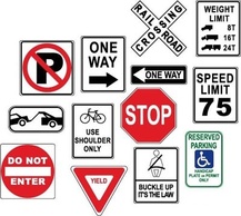 Warning danger road signs