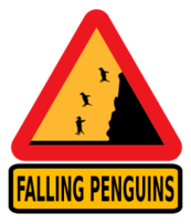 Warning falling penguins