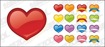 Web2.0 style heart-shaped icon vector material