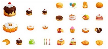 Western-style cakes Vector Icons