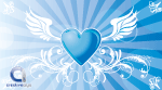 Winged Heart Vector Background
