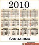 Year 2010 Vector Calendar