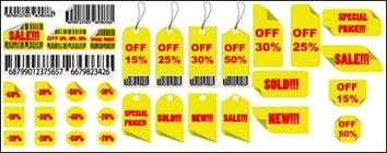 Yellow Sale Tag Vector
